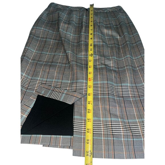 Talbots Petite Plaid Pencil Skirt Side Button Sz  2P Fully Lined Scholar Classic - Picture 8 of 9